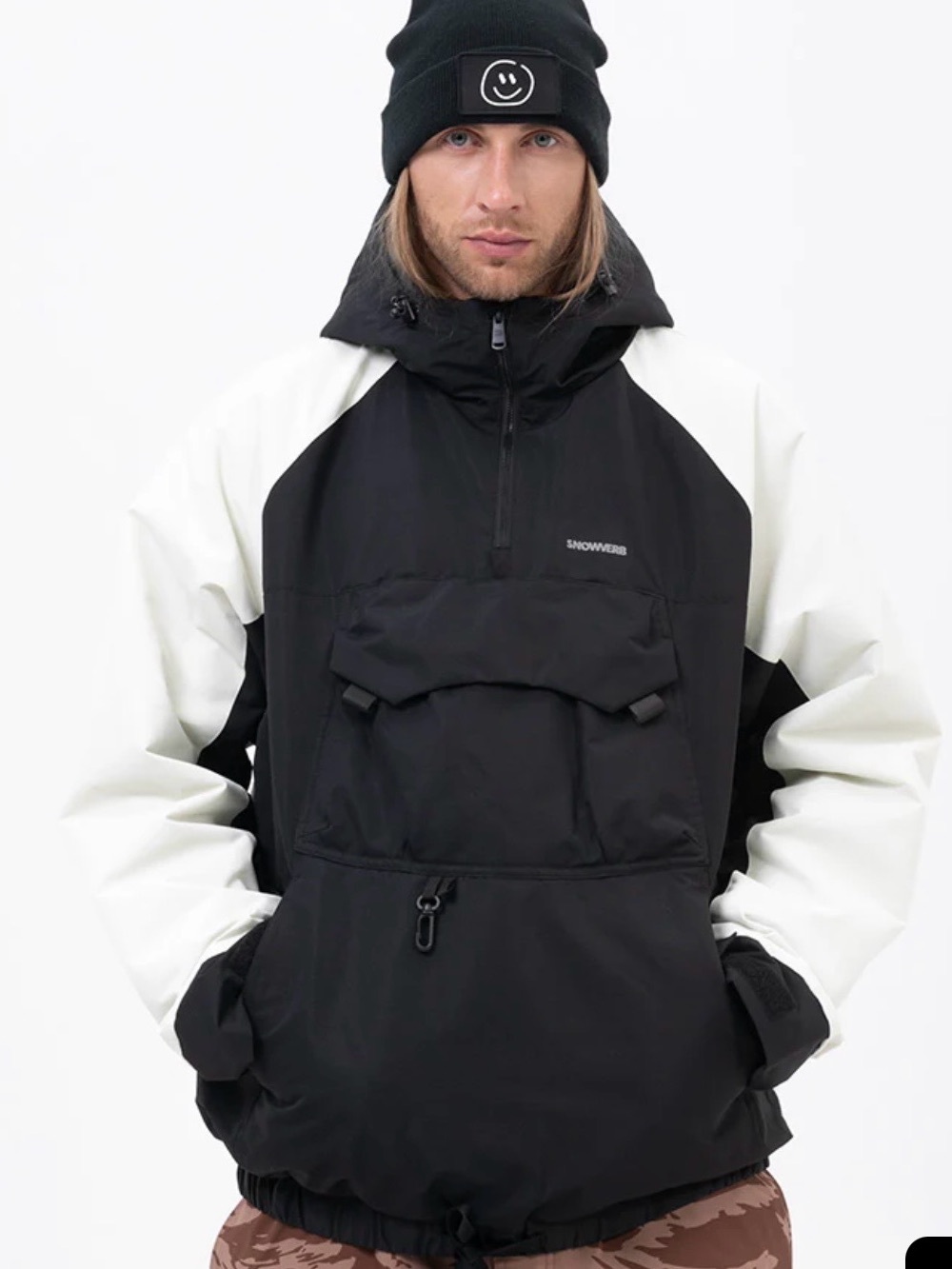 Snowverb Men's Large Mountain Freestyle Cargo Pocket Pullover Snowboard Jacket